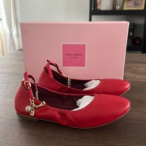 Kate Spade Ballet Flats, color: red, size: US8,5, with box.